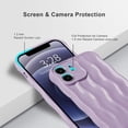 thumbnail image 2 of Compatible with iPhone 12 6.1" Case, Cute Glossy Water Ripple Pattern Phone Case, Curly Wave Frame Design for Women Girls, Soft TPU Slim Fit Shockproof Full-Body Protection Cover, Light Purple, 2 of 12