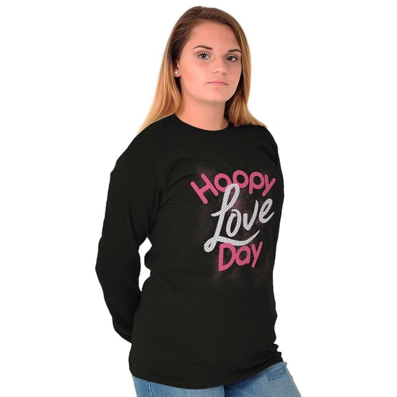 Happy Valentines Love Day Date Cute Women's Long Sleeve T Shirt Brisco Brands S