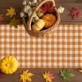thumbnail image 3 of Fall Table Runner Thanksgiving Pumpkin Turkey Table Runners Sunflower Orange Plaid Hello Fall Cotton Linen Dresser Scarf Kitchen Dining Table Decor for Fall Holiday Party Decor 13x90 Inch, 3 of 9