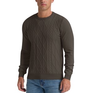 Iceglad Men's Cable Knit Crewneck Pullover Sweater