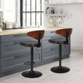 thumbnail image 3 of Gymax Set of 2 Bentwood Barstool Height Adjustable Swivel Bar Stool Upholstered Black, 3 of 10