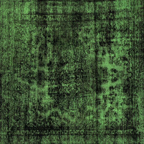 Ahgly Company Indoor Square Persian Green Bohemian Area Rugs, 5' Square