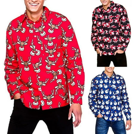 Adult Christmas Clothes Mens Christmas Xmas Adult Santa Snowman Shirts Reindeer Novelty Tops T-Shirt Clothes ()