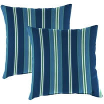 Jordan Manufacturing 16" x 16" Sullivan Vivid Blue Stripe Square Outdoor Throw Pillow (2 Pack)