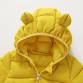 thumbnail image 3 of YYDGH Winter Zipper Coat for Kids Baby Boys Girls Cute Puffer Bear Ear Hoods Padded Jacket Winter Coat Infant Toddler Outwear(Yellow,12-18 Months), 3 of 8