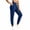 Blue, variant on Womens Front Patch Pocket Jogger Sweatpants Elastic Drawstring Waist Vertical Side Seam Soft Stretch Knit Ribbed Cuff Tapered Casual Workout Lounge Pants