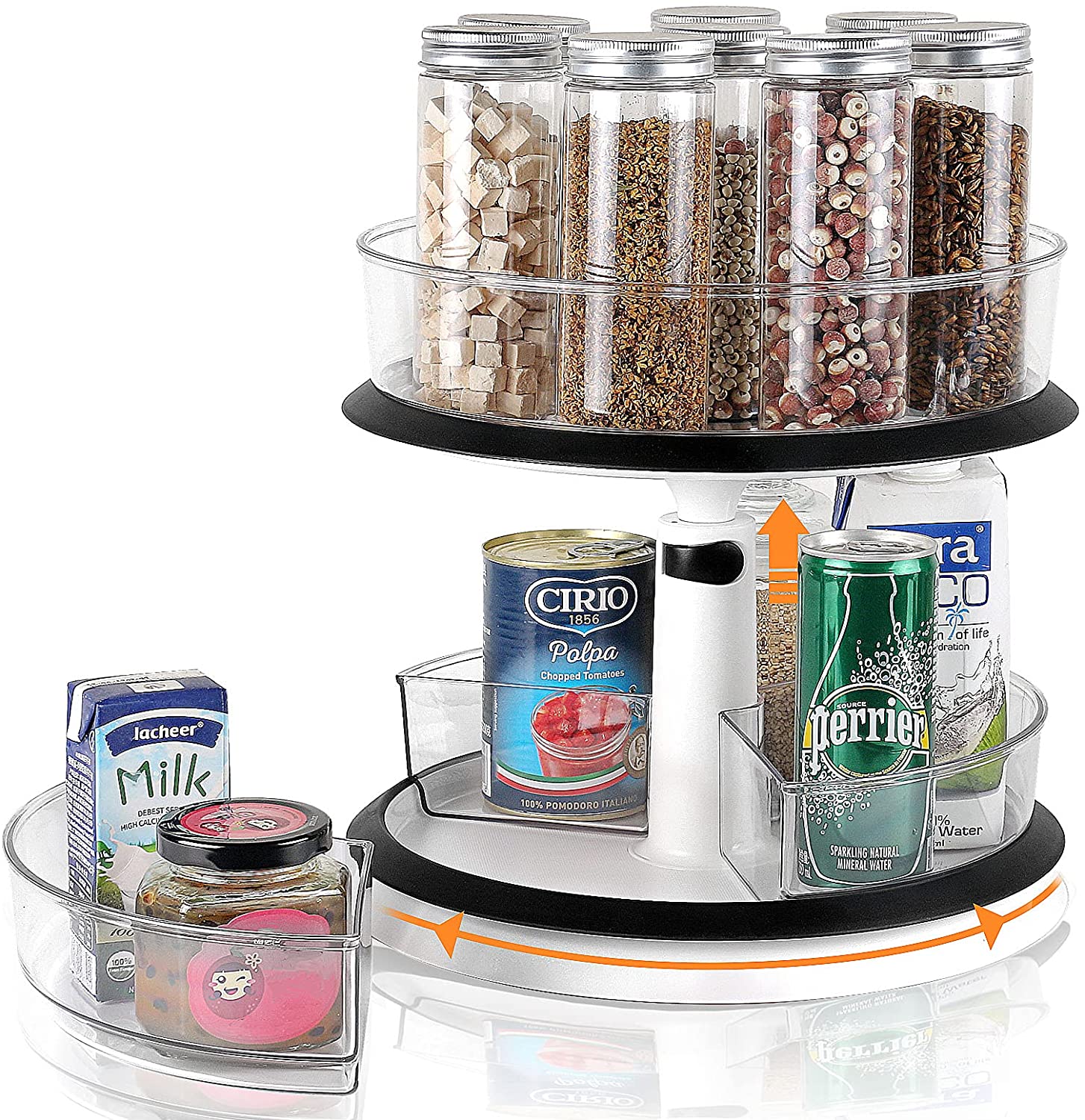 Sorbus 2-Pack Clear Round Lazy Susan – Spinning Turntable Organizer For Cabinets, BPA Free, Easy Clean