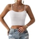 thumbnail image 1 of Camiseta sin mangas con tirantes lista para una cita, talla L, chaleco de punto blanco hasta el ombligo para mujer, 1 of 4