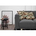 thumbnail image 2 of Ambesonne Rustic Throw Pillow Cover Pack of 2, Aztec Inspired Feathers Art, 2 Pcs-24" x 24", Cinnamon Redbrown and Teal, 2 of 5