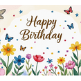 thumbnail image 3 of Floral Themed Happy Birthday Banner Backdrop Background Party Decorations for Birthday Party Photography Props Celebrations Event Decor, 3 of 7