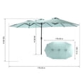 thumbnail image 2 of Rectangular Khaki Outdoor Umbrella | Strong Shading for Sunny Outdoor Areas | Steel Frame and Polyester Canopy | Crank Design for Quick Setup, 2 of 6