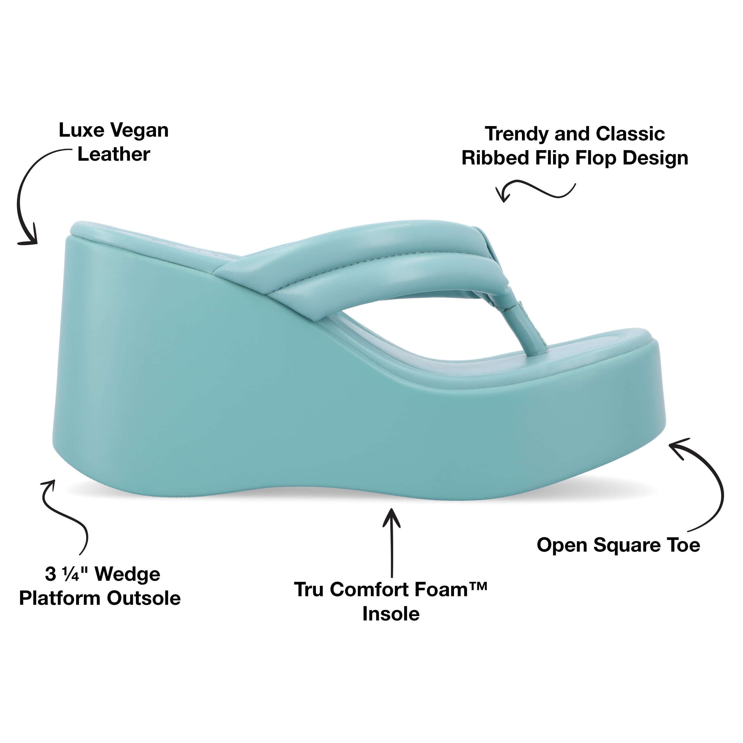 Journee Collection Womens Shareene Tru Comfort Foam Slip On Platform Wedge Sandals