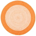 thumbnail image 2 of SAFAVIEH Braided Lars Geometric Reversible Area Rug, Orange/Ivory, 6' x 6' Round, 2 of 11