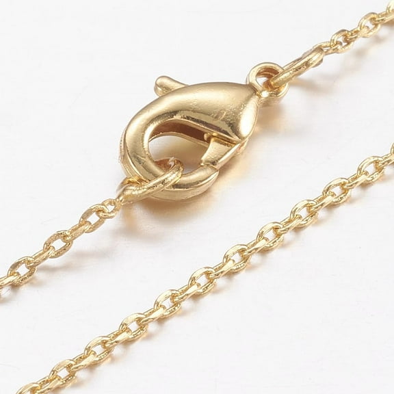 1Pcs Real 18K Gold Plated Brass Chain Necklaces Chain Minimalist Necklace Fashion Jewelry with Lobster Claw Clasps for Wedding Birthday Gift Women 17.7 inch
