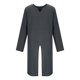 thumbnail image 4 of Blusas y camisas de manga larga con cuello en V para hombre, blusa informal de manga larga con botones y cuello vuelto, blusa de poliéster para hombre, 4 of 5