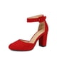 thumbnail image 1 of Zapatos DREAM PAIRS Angela Tacones Gruesos de Gamuza Roja 8.5 cm, 1 of 8