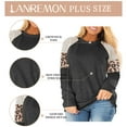 thumbnail image 4 of LANREMON Fall Tops for Women Oversized Workout T Shirt Casual Crew Neck Leopard Print Long Sleeve Plus Size Tunic Tops Darkgray 22 Plus, 4 of 7