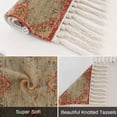 thumbnail image 6 of Red Blue Boho Kitchen Runner Rug 2'x4', Ehtnic Abstract Art Modern Geometric Washable Rug with Tassels, Non Slip Woven Cotton Bathroom Rugs Hallway Carpet for Foyer Bedroom Entry Back Door Decor, 6 of 9