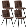 thumbnail image 3 of Duhome Dining Chairs Set of 4 Mid-century Modern Dining Room Chairs Faux Leather Kitchen Chairs Tufted Side Chairs, Brown, 3 of 11