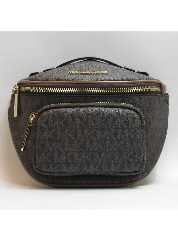 Pre-Owned Michael Kors Shoulder Bag Waist Pouch Signature PVC Leather Brown MICHAELKORS (Good)