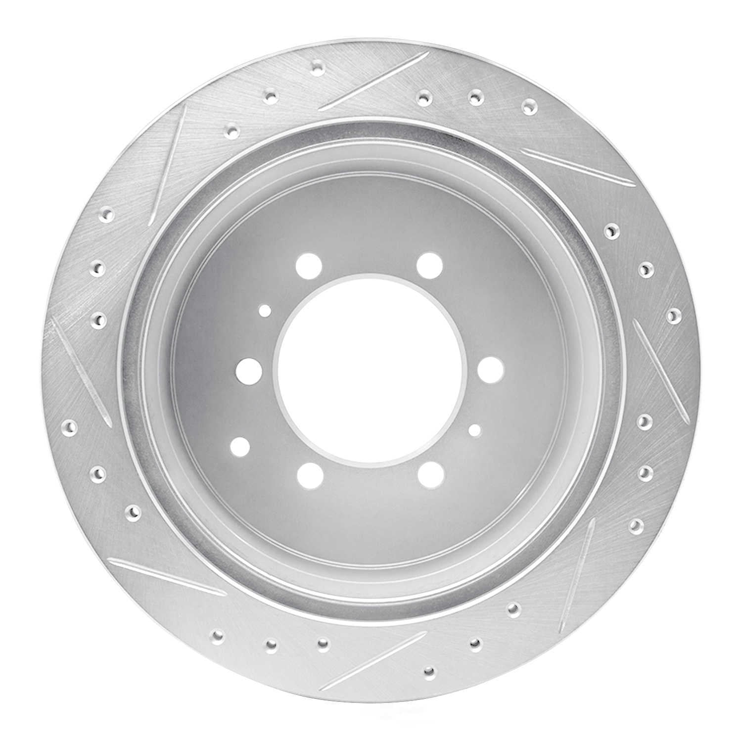 Dynamic Friction Company 631-76117R DFC Brake Rotor - Drilled And Slotted - Silver