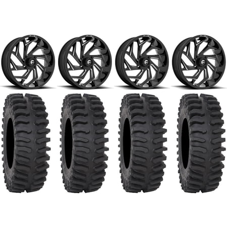 Fuel Reaction 20 Wheels Black 33 XT400 Tires Polaris RZR XP 1000 / PRO XP / Ranger XP 900/1000