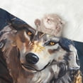 thumbnail image 2 of Yiaed Oil Painting Tribal Wolf Print Dog Blankets-Cat Blanket Washable for Couch Protection,Puppy Blanket, Soft Plush Reversible Throw Furniture Protector-Large, 2 of 8