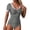Glisme681-Grey, variant on One Piece Swimsuit Women Bathing Suits With Sleeves Color Bathing For Beach Pool Softness Beachwear Army Green