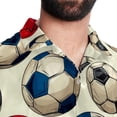 thumbnail image 5 of Football Men's Short Sleeve Poplin Shirt with Spread Collar Tops, Casual Printed Button Down, Summer Beach Shirt for Men - Unisex, Stylish Men's Shirts, 5 of 6