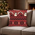 thumbnail image 4 of Christmas Cushion Cover 45 cm x 45 cm Polyester Holiday Sofa Pillowcase With Concealed Zipper And Pixel Snowman Snowflake Patterns, 4 of 6