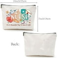 thumbnail image 2 of Bolsa de maquillaje de lona para enfermeras, neceser multiusos con cremallera metálica, neceser de viaje, monedero, bolsas de sublimación, 2 of 6