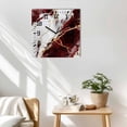 thumbnail image 3 of Marble Red Wooden Wall Clock Silent Non Ticking, Modern Abstract Gold White Brick Stone Motif Square Wall Clocks Battery Operated, Decor Clock for Home Office, Living Room, Kitchen, 10 Inch, 3 of 9