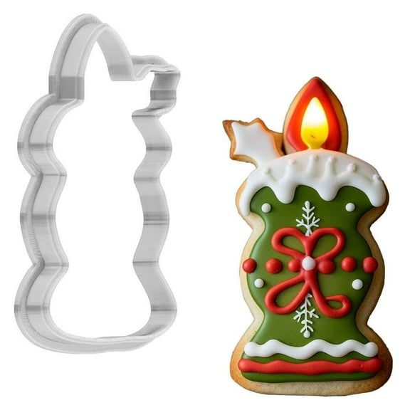Christmas Candlelight Cookie Cutter 4 Inch Made in USA by WONDERTORY