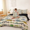 thumbnail image 3 of Erosebridal Colorful Fish Bedding Comforter Set, Vintage Fishing Theme Queen Bedding Sets, Black Reversible, 7-Piece, 3 of 6