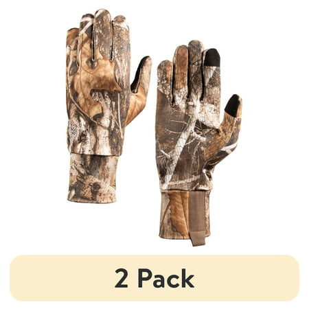 (2 pack) Realtree Edge Men s Lightweight Hunting Touchscreen Gloves