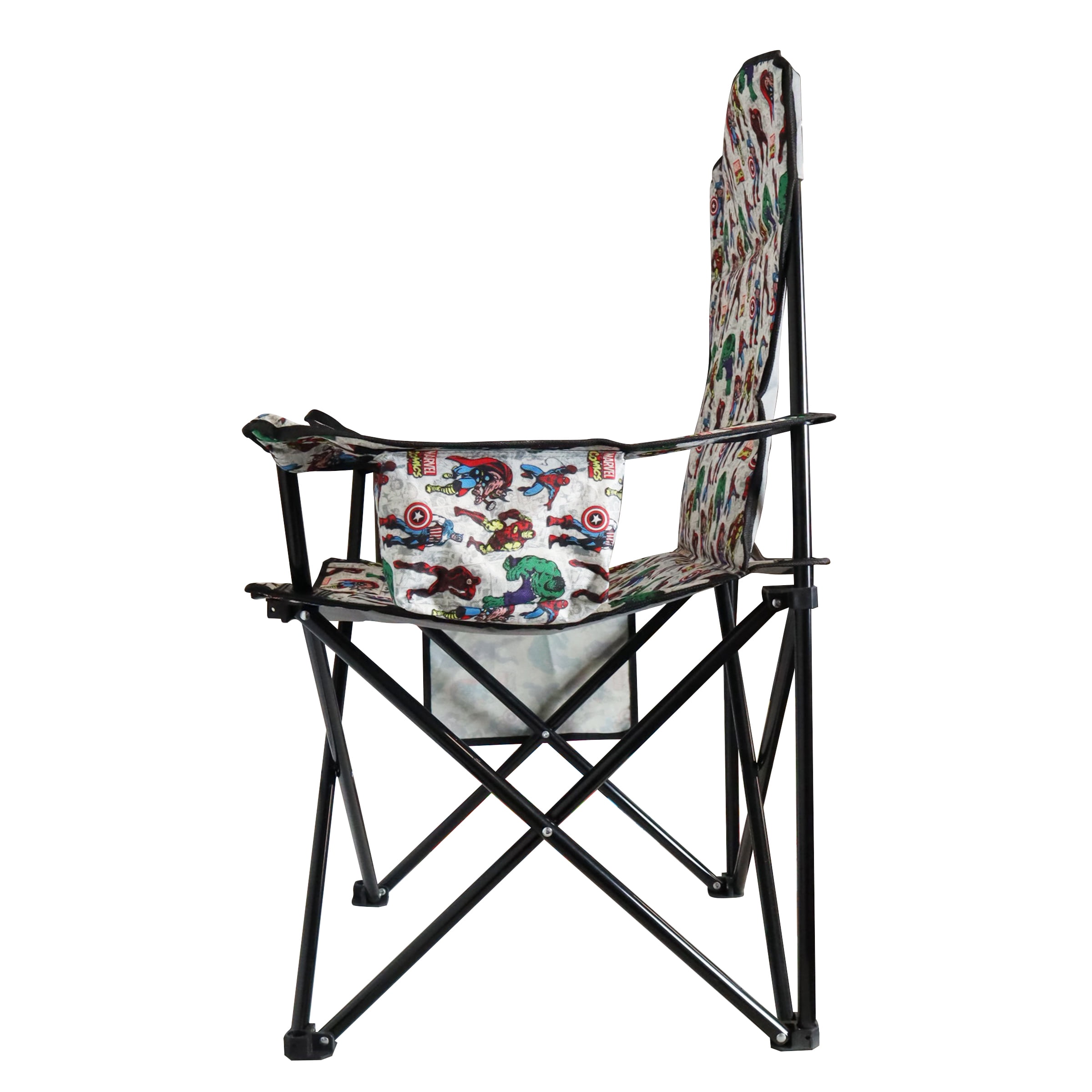 Danawares Chaise de camping pour adultes Avengers avec sac isotherme - Polyester avec poteaux en acier