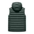 thumbnail image 3 of Men's Casual Trendy Rib Pattern Sleeveless Cotton Vest - Hooded Solid Color Slim-fit Cotton-padded Jacket, Army Green, Size L, 3 of 4
