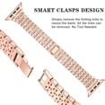 thumbnail image 3 of Fitlink Apple Watch Bands Compatible with Apple Watch 38/40/41/42/44/45mm,Dressy Bling Metal Band for Apple Watch 7/6/5/4/3/2/1/SE(Rose Gold-38/40/41mm), 3 of 8