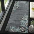thumbnail image 2 of MDA Home Glamour Black/Teal Floral Polypropylene Area Rug - 2'8" x 8'1", 2 of 2