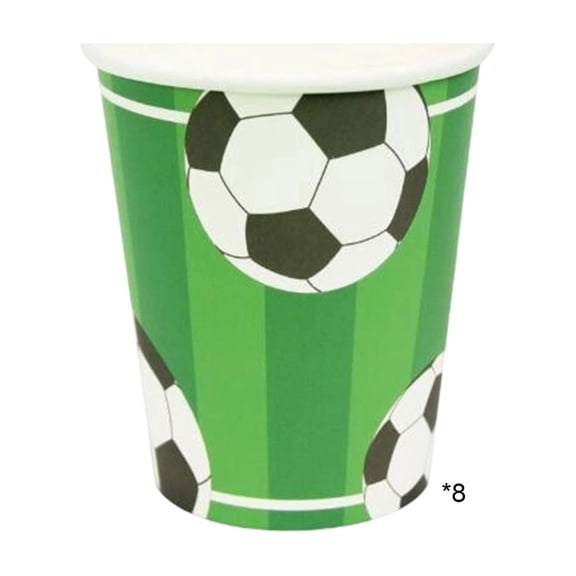 A World Cup Party Supplies Decoration Set With Football Theme, Disposable Tableware And Paper Material For Indoor Outdoor Garden Party 8Pc