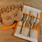 Wood Carving Tools Set of 4 Fishtail Chisels and Gouges Razor Sharp CR-V 60 Steel Woodworking Tools