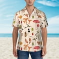 thumbnail image 2 of Pofeuu Retro Autum Mushrooms Print Hawaiian Shirt for Men Sleeves Casual Button Down Summer Beach Dress Shirts T-Shirts,X-Large, 2 of 7