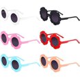 thumbnail image 1 of 6 pares de gafas de sol para niños con forma de flor redonda de cristal decorativo, 1 of 5