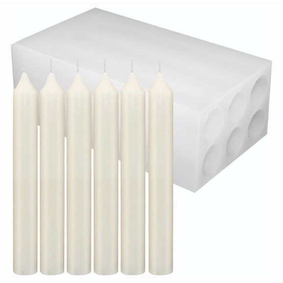 6-Hole Long Pillar Silicone Candle Mold for DIY Candle Making, Versatile Cylinder Design