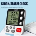 thumbnail image 4 of Cterwk Digital Kitchen Timer, 3 Channels Count UP/Down Timer, Large Display Loud Volume Alarm Cooking Timer with Flashing Light, 4 of 6