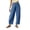 Dark Blue, variant on Women Pants Fashion Wide-Leg Solid Long Breathable Lounge High Waisted Pants Comfy Cotton Linen Fabric Skin-Friendly Wide-Leg Women Trousers with Pockets