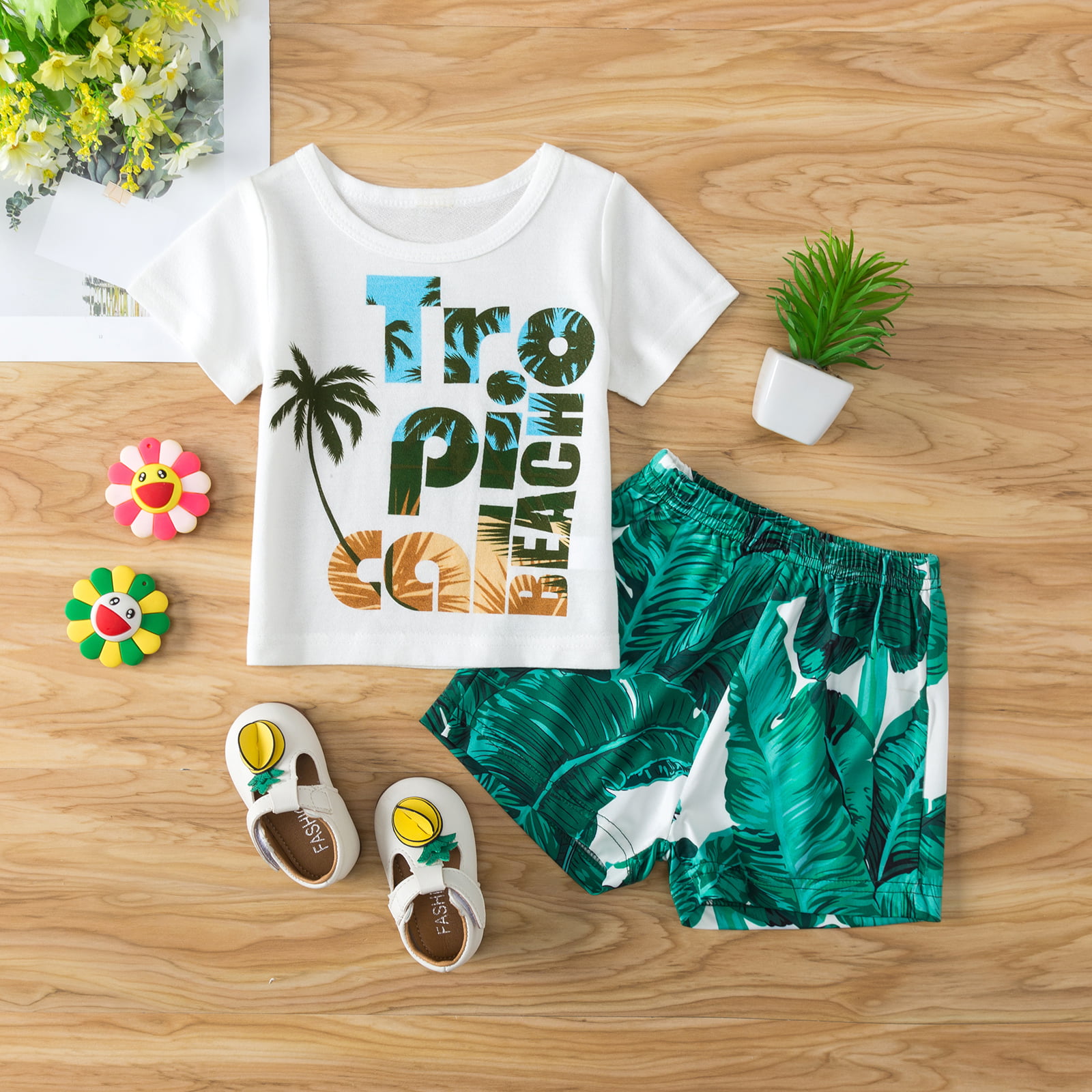 Details about   Coconut Tree Print Pull-on Youth Boys Shorts 