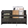 thumbnail image 2 of Mail Sorter Key Holder, Rustic Wood Wall Mount Entryway Storage Organizer 2-Slot Wall Mail Holder with Tags Frame & 4 Key Hook Rack /f Front Door Mudroom Hallway Kitchen Office, Dark Brown, 2 of 7