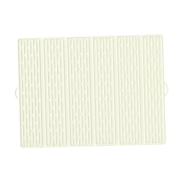 Tapete de silicona para secar platos y utensilios, resistente al agua y al calor. Blanco