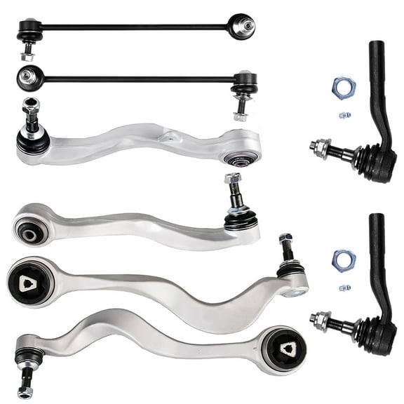 CCIYU Front Lower Control Arm And Ball Joint Driver Passenger Sway Bar Link Outer Tie Rod Compatible fit 04-07 For BMW 525i 08-10 528i 04-07 530i 04-05 545i 06-10 550i 06-10 M5 8pcs Suspension Kit